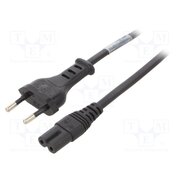 6013.0474 Cable; 2x0.75mm2; CEE 7/16 (C) plug,IEC C7 female; PVC; 2m; black g9UjGj1wG1j0mBYQWt_0b1nhPGhNA6M9FqtbctemNVU