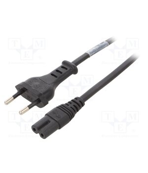 6013.0474 Cable; 2x0.75mm2; CEE 7/16 (C) plug,IEC C7 female; PVC; 2m; black g9UjGj1wG1j0mBYQWt_0b1nhPGhNA6M9FqtbctemNVU