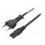6013.0474 Cable; 2x0.75mm2; CEE 7/16 (C) plug,IEC C7 female; PVC; 2m; black g9UjGj1wG1j0mBYQWt_0b1nhPGhNA6M9FqtbctemNVU