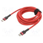 CATKLF-H09 Cable; USB C plug,both sides; 2m; red; textile; 60W yuv_VblEyEXXzNVLB5nr61jpu_QZsOwqXlrCEas9t5A