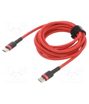 CATKLF-H09 Cable; USB C plug,both sides; 2m; red; textile; 60W yuv_VblEyEXXzNVLB5nr61jpu_QZsOwqXlrCEas9t5A