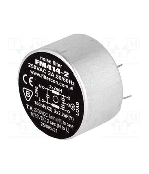 FM414-2 Filter: anti-interference; 250VAC; Cx: 100nF; Cy: 2.2nF; 2mH; THT 6TnSTgQMUS1Cc2FWQB1yyik1tMNebm3MbveUcJUwKqI