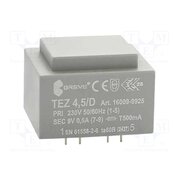 16009-9925 Transformer: encapsulated; 4.5VA; 230VAC; 9V; 500mA; PCB; IP00; TEZ 7JSBSXLkDRznA-Nzr43CEGwozsq0eXbxwjVkTRuH2mw