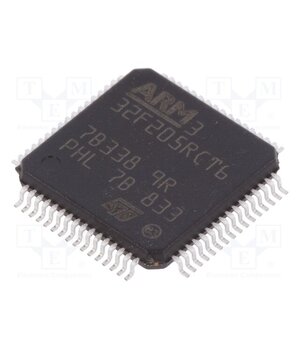 STM32F205RCT6 IC: STM32 ARM microcontroller; 120MHz; LQFP64; 1.8÷3.6VDC mD4H4POA1SYk6t5DbVyzzKvp1896BZHNMBJK1xcONlg