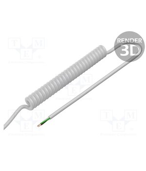 SPT00051B Wire: coiled; 3x0.15mm2; unshielded; PUR; white; 300V; 0.2m; 0.8m 381krXWx7ZOq3Z1rR6Gnufm6Jr9-J8GE9LB1HYdX_M8