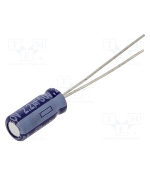 ECA1HM2R2 Capacitor: electrolytic; THT; 2.2uF; 50VDC; Ø5x11mm; Pitch: 2mm YTXabGnG3uCSiAg8ooBuKlyOymgroTk4Vf7G960VY3w