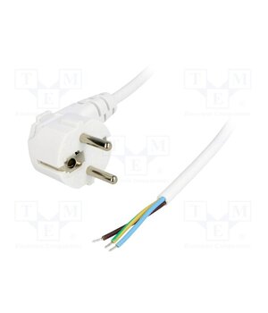 LT322 H05VV-F 3X0.75 3.0M WHT Cable; 3x0.75mm2; CEE 7/7 (E/F) plug angled,cables; PVC; 3m; 6A FnEU-ZTdr4oAmKYlLjs0csVt2GyZfUtQw503BToNRVw