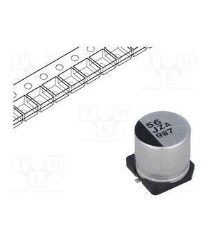 EEHZA1J560P Capacitor: hybrid; 56uF; 63VDC; SMD; ESR: 30mΩ; ZA; ±20%; Ø10x10.2mm PVd3whnLrE06EGAWaWiOZRhYUH1amfXkW2vAsIsXDVA