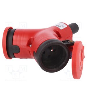2421200-R Connector: AC supply; splitter; 2P+PE; 250VAC; 16A; red; for cable ovWaXu1EvvbCxhAcZNUL_dHGsTWmiHbesghUu_tv1hg