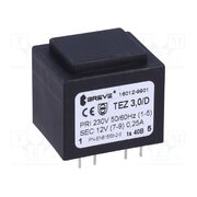 TEZ3.0/D230/12V TA40 Transformer: encapsulated; 3VA; 230VAC; 12V; 250mA; PCB; IP00; TEZ hntYWD5-2RhOuu1XlQuNpn65nns4sFtmXLYxLHBEXv4