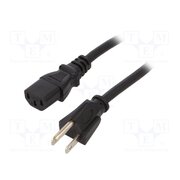6009.1315 Cable; 3x18AWG; IEC C13 female,NEMA 5-15 (B) plug; PVC; 2.5m FA6t93iJCM6pwuQMdqrQUS1UiVu5rb1fm8ed1RdmdG4