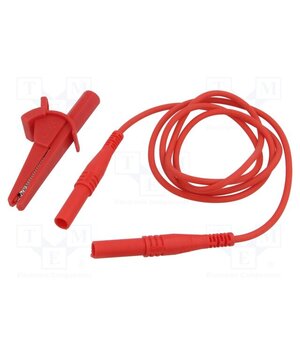 L-SETR Test lead; banana plug 4mm,aligator clip; Len: 1m; red rLTgagsSbJyuTvJcb-YqMyrbB5Ntn_RefkYgfC9OTMw
