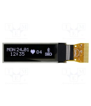 EA W096016-XALW Display: OLED; graphical; 1.18"; 96x16; Dim: 29.1x9.2x1.3mm; white dXhKhWN2S6VODphnxdKSOaB4SDOKS_e5QAoSAWD82RA