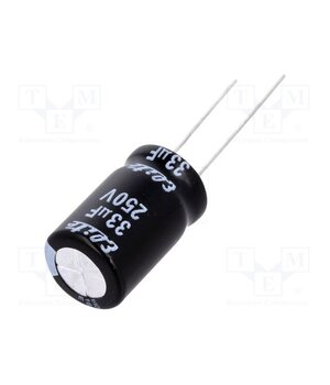 PF2E330MNN1220 Capacitor: electrolytic; THT; 33uF; 250VDC; Ø12.5x20mm; Pitch: 5mm pWsVq0-nEsfmMA9-IKBgFB3zBbZz_ClCPPh21edVxmo
