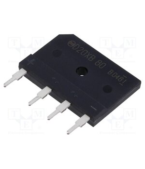 D20XB80-7101 Bridge rectifier: single-phase; Urmax: 800V; If: 20A; Ifsm: 240A xyuS4SELnlR0hRCWuKTkgzLq8wokNf1hYATuY9vMz5Q