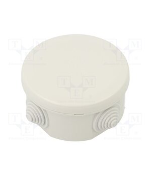 680.002 Enclosure: junction box; Ø: 80mm; Z: 46mm; wall mount; IP55; grey Dnmj7p_vXzdR9QvGBcvjdGxxa4eXr3a5q5A8tQ4mAzM