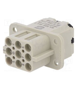 09120082734 Connector: HDC; contact insert; female; 16A; 500V; Han Q; PIN: 9 __nNSydX-Gob8dcp8kbM_BCg2oOG5GeUHjEkOaZr42Y