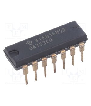 UA733CN IC: video amplifier; programmable gain; 6VDC; Ch: 2; DIP14; 3.6mA X21QmeXGTaG-btGph422dm_0tduk3KmB-uQCtJ8q6gw