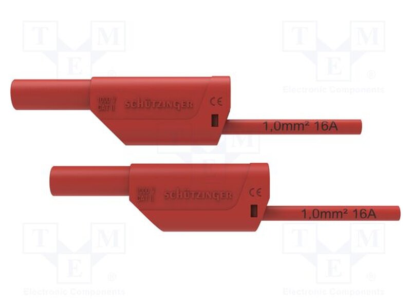 VSFK 8501 / 1 / 100 / RT Test lead; 16A; banana plug 4mm,both sides ...