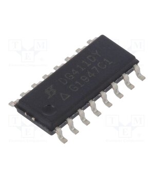 DG411DY-E3 IC: analog switch; SPST-NC; Ch: 4; SO16; 7÷22V,13÷44V; tube dPJksQOSa3npx7-ApxprBJ1cjQ6YAIlGBAJFYTV-fUo