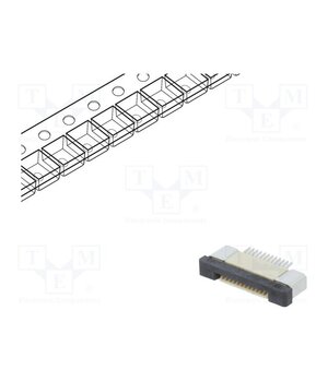 DS1020-09-12VBT1B-R Connector: FFC/FPC; tinned; SMT; 500mA; 50V; PIN: 12; 500um; ZIF; 30mΩ CLe7Q7UpZv31rtUcpLEppPWKk11lUFNQz3W98gb5NJw