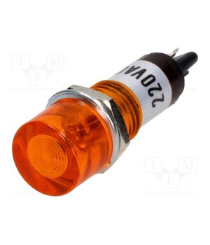 NI-1YL Indicator: with neon lamp; flat; orange; 230VAC; Cutout: Ø10mm CM9DVGcF5YiXzcwRgfkgjrN6G2CGNoXvI1mS82p4H2w
