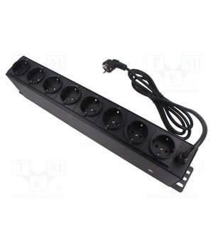 PDU8D01 Plug socket strip: protective; Sockets: 8; 230VAC; 16A; black; 2m emamWf87q0HV4UL9HtIqy1r4mmVNiZF43HIE5hgfb3c