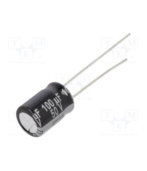 ECA1HHG101 Capacitor: electrolytic; THT; 100uF; 50VDC; Ø8x11.5mm; Pitch: 3.5mm p2qcmtAf5bFKnBowoHhjRB6nhD9T9lfzph9TXhKmeGg