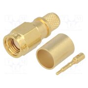 J01150A0611 Connector: SMA; plug; male; straight; 50Ω; crimped; for cable; PTFE UbVkUN5qVL7KUHkm8hLk21cPFDi_xyFrQxBrVWS9Ni4