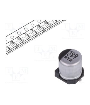 EEEFT1C101AR Capacitor: electrolytic; low ESR; SMD; 100uF; 16VDC; Ø5x5.8mm; ±20% wmo1jU6gEcdZkx4uS9WpWFpI_IZDheNTyrq9VcyjYgU
