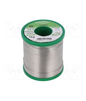648110 Tin; lead free; Sn99,3Cu0,7; 1.5mm; 1kg; reel; 227°C; Flux: SW32 x0YdbxC1AZLOBEU_yAiIDzQLyM2TQe5KdXpbfH9R9ic