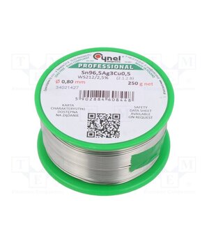 SN96,5AG3CU0,5-WS212/2,5%0.80 250 G Tin; lead free; Sn96,5Ag3Cu0,5; 0.8mm; 250g; reel; 217÷220°C; 2.5% V2zrLzBvJPKOLsVAJTZrmeNo86EB2i6to6VwFwznCqY