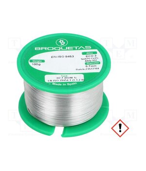 ECO3 B2.1 0,7MM 100GR Tin; lead free; Sn97Cu3; 0.7mm; 100g; reel; 230°C; Flux: SW26 yEgP_ZkA3gitpj_4j_jFtvDwBBuQE2X6-IwWZJmBCNE
