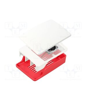 RASPBERRY PI CASE FOR PI 5 RED/WHITE Accessories: case; Colour: white,red; Enclos.mat: ABS KGcUoTdd9hznSEvQo9n_JHunViDNoG3kFoT0zbdUu40
