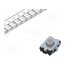 EVQP2D02Q Microswitch TACT; SPST; Pos: 2; 0.02A/15VDC; SMT; none; 3.5N; 2.5mm _AZWe653PhsE3n9ISPmjZanOa6bahZxL9t047J9O5M4