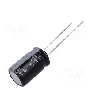 EEUED2W100 Capacitor: electrolytic; THT; 10uF; 450VDC; Ø12.5x20mm; Pitch: 5mm i4hWC6l8FvLI2LRIIscrTpz8v2Z7OMGoTF0H7JXRiiE