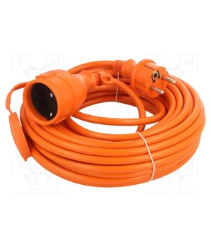 W-97520 Extension lead; 3G1.5mm2; 15m; PVC; orange; Sockets no: 1; 16A RzcYshABqUUuK77SUU4WuJsHgczBL7CE71yJcB0Z9Bg
