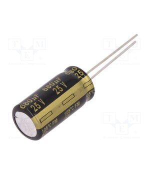 EEUFM1E681 Capacitor: electrolytic; low ESR; THT; 680uF; 25VDC; Ø10x20mm; ±20% aa1ko9DhvCUV4VA7_uyALUML0to4dAh4s3qZxyw9ULU