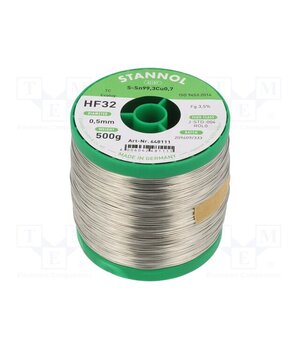 648111 Tin; lead free; Sn99,3Cu0,7; 0.5mm; 0.5kg; reel; 227°C; Flux: SW32 4aEE5saFcfgi7_b2hlB4HGqsV89_jSJTZTZS6OTKg6Y