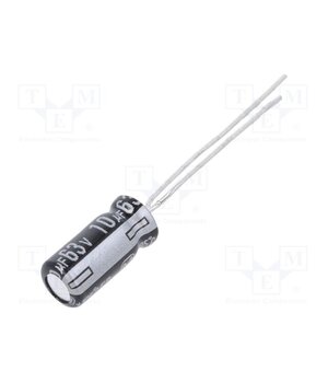 EEUEB1J100SB Capacitor: electrolytic; THT; 10uF; 63VDC; Ø5x11mm; Pitch: 5mm; ±20% d4lzQd3-es8E_KTR8iKiIFFMrZZ0IMyupXx-nU5ROAQ