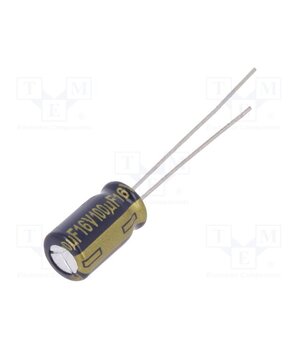 EEUFC1C101 Capacitor: electrolytic; low ESR; THT; 100uF; 16VDC; Ø6.3x11.2mm LQ8LFyYugfEUSdj9aKs0tdyBMaws6Yu_oMVIPHkjyRY