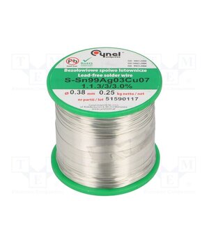 SN99CU07AG03-1.1.3/0.38MM 250G Tin; lead free; Sn99Cu0,7Ag0,3; 380um; 250g; reel; 216÷227°C; 3% nC2PcURHX4ymbS6dlZC82926b91XHugZDv3glFYG8Wg