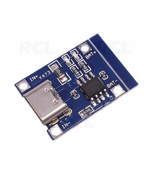 Lādēšanas modulis litija akumulatoram USB-C, 1 A, 3,7 V, TP4056 ABRM252_3.jpg