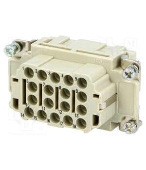09320183101 Connector: HDC; contact insert; female; 16A; 500V; Han® EE; PIN: 18 qmCUif4G1GcxZsC4KYD0_0egkzBUiJCqLWGtku3mJBo