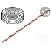 210-05 Wire; 2x0.04mm2; stranded; Cu; PVC; white,red; 60V; -10÷85°C; 10m AsETGkgsEdHiCqcDhbOjmkmhBDZFS78MS7u8pKooHoo