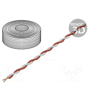 210-05 Wire; 2x0.04mm2; stranded; Cu; PVC; white,red; 60V; -10÷85°C; 10m AsETGkgsEdHiCqcDhbOjmkmhBDZFS78MS7u8pKooHoo