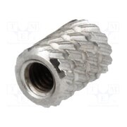 11M2.5NI Threaded insert; brass; nickel; M2,5; L: 5.9mm; Øout: 4.5mm CJD00LL4HGtHq5noFccg2ptajmdmc0Tqxrsnu5V--gc