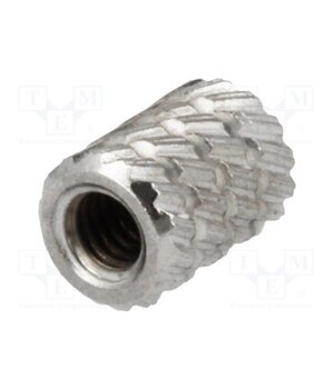 11M2.5NI Threaded insert; brass; nickel; M2,5; L: 5.9mm; Øout: 4.5mm CJD00LL4HGtHq5noFccg2ptajmdmc0Tqxrsnu5V--gc
