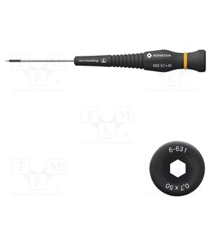 6-631 Screwdriver; precision; hex key; HEX 0.7mm; ESD OXlqHo6gX9I7ckYm92RAcO7CeqmrNBybnQOT1aVZbh8