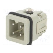 HA-003-M Connector: HDC; contact insert; male; HDC; PIN: 4; 10A; 250V; 3+PE 3B3jOTNNwUV9McQfsugUd_NCuhsNpG8QcsN0LKXyjLk